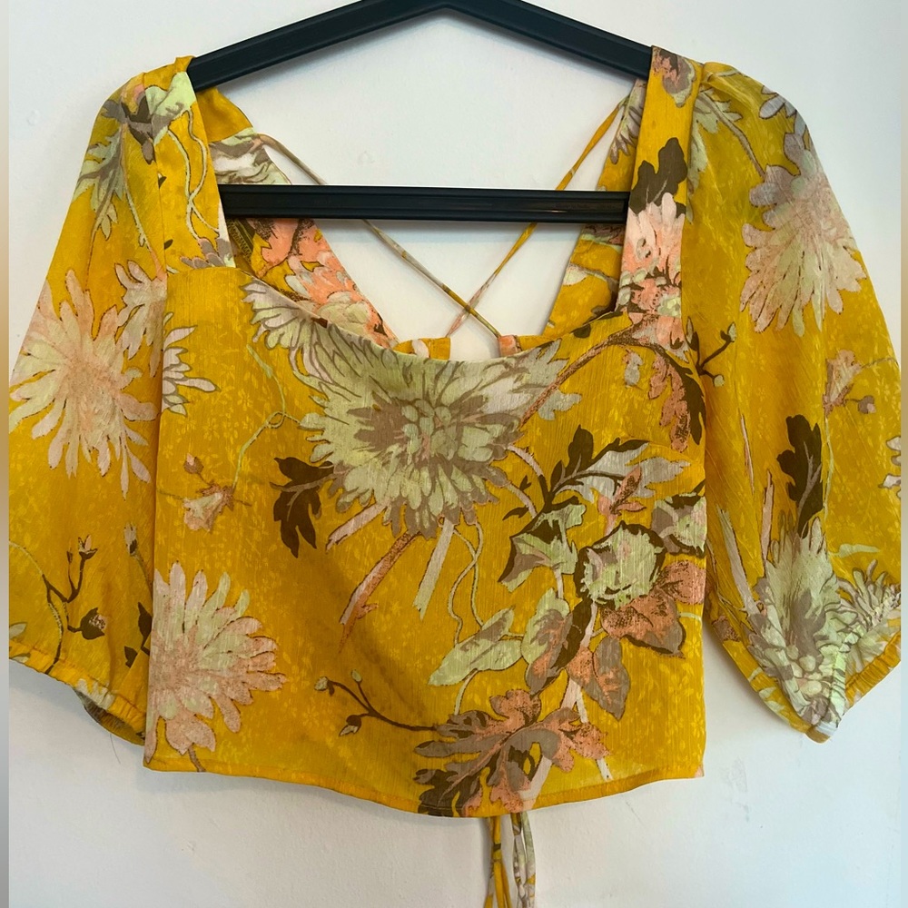 Bohemian yellow floral top